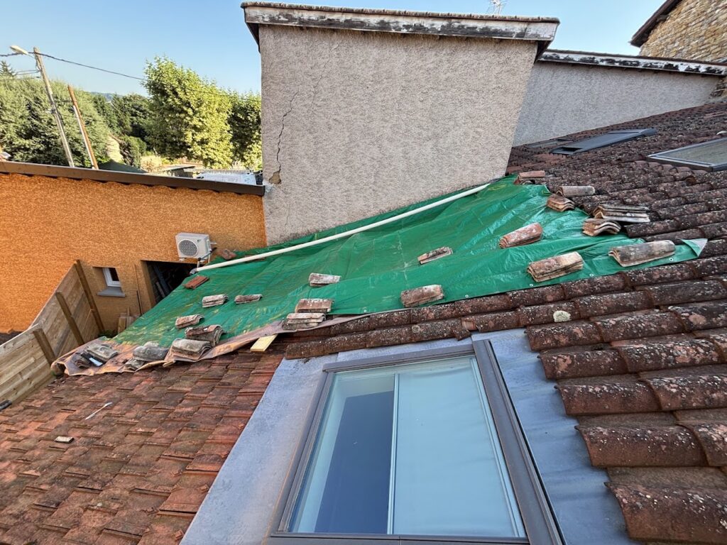 Bâchage avant travaux Parcieux