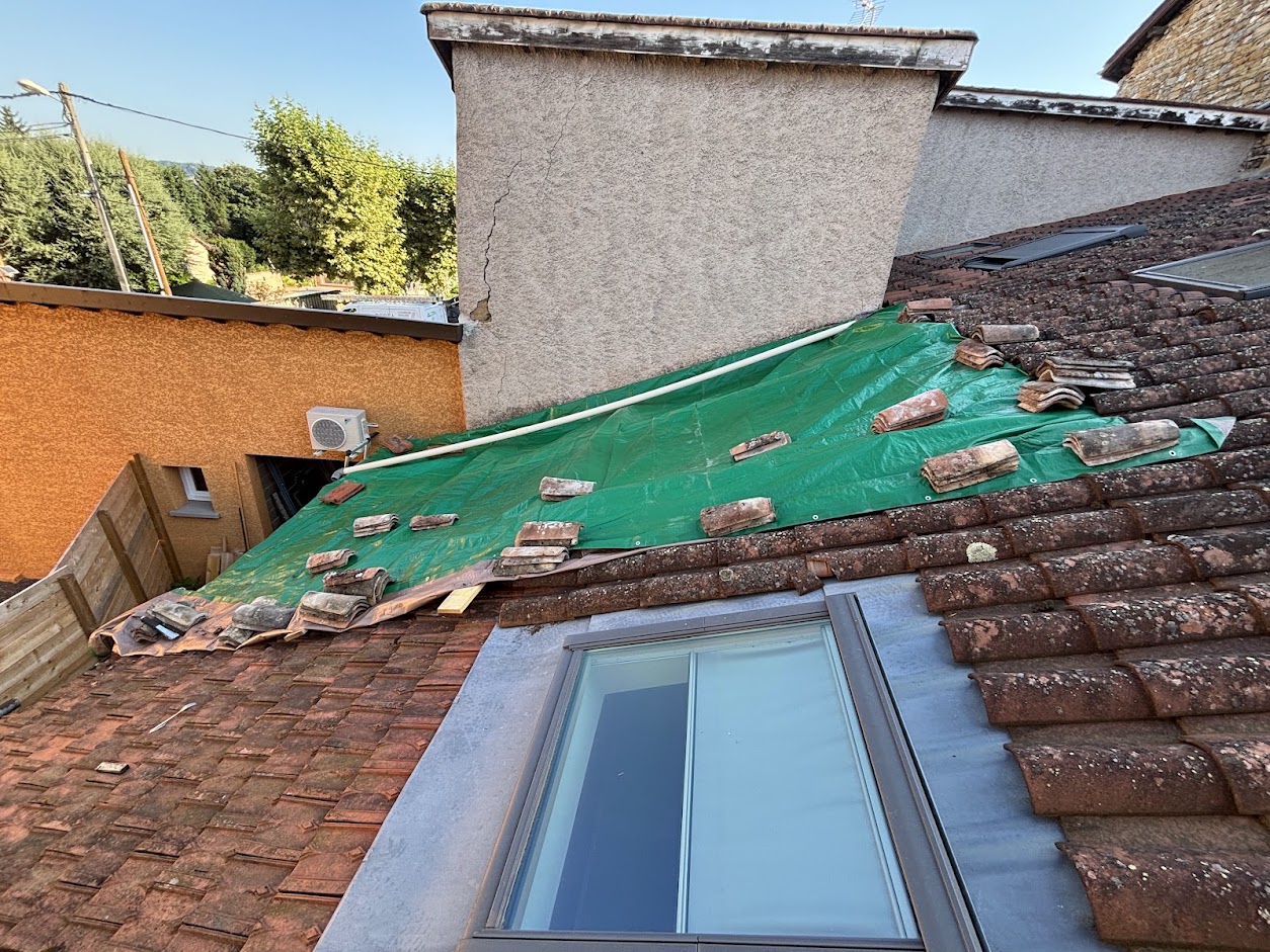 Bâchage avant travaux Parcieux