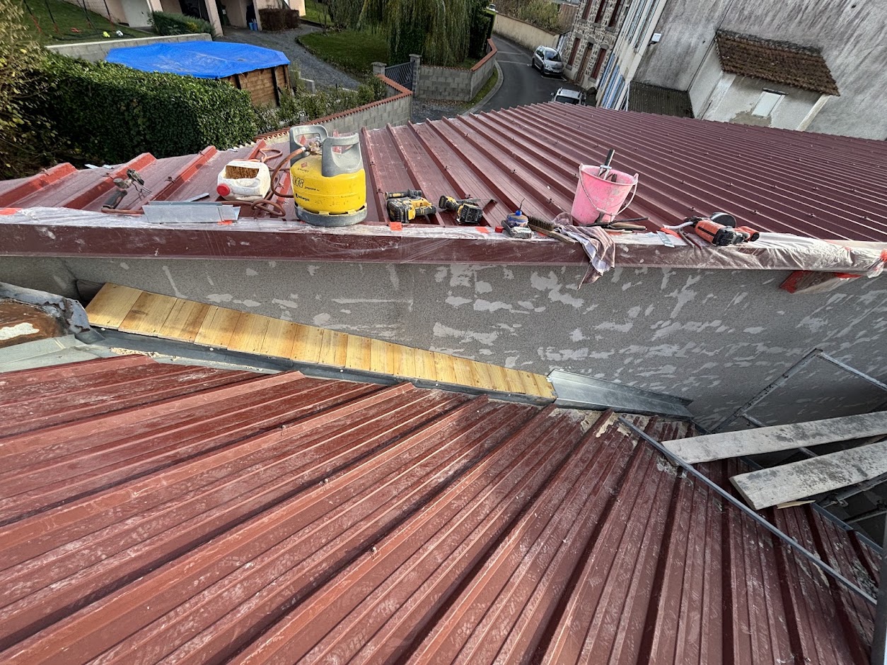 Rive en Zinc sur couverture en bac acier Pannissières